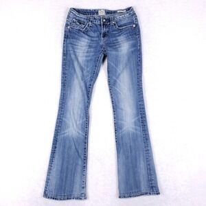 Anoname Joelle Bootcut Jeans 26 Blue Rhinestone